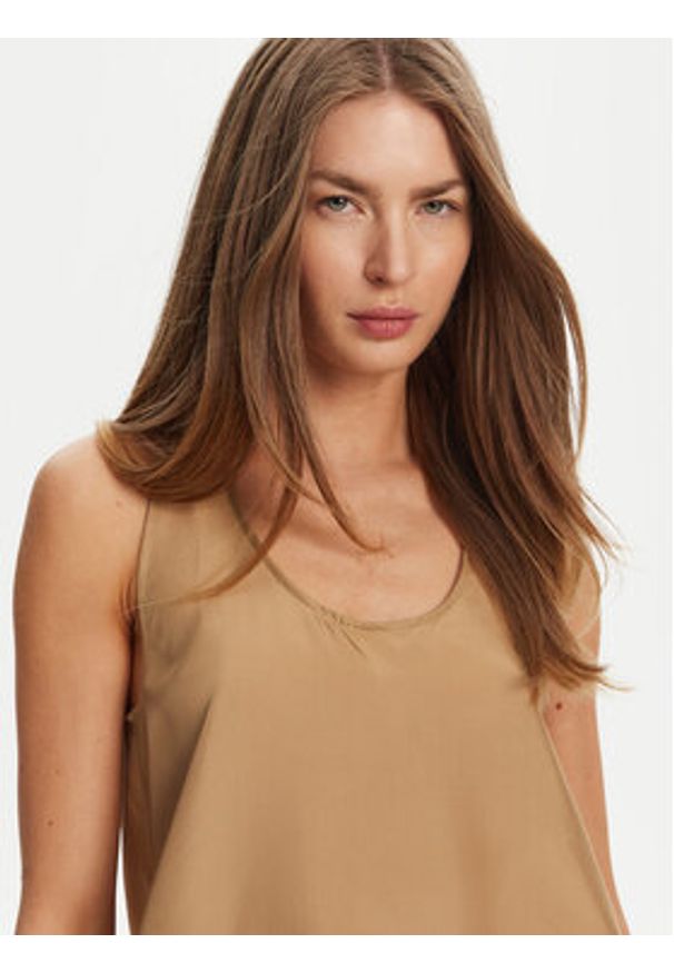 Marella Top Meana 2513161045 Beżowy Regular Fit. Kolor: beżowy. Materiał: jedwab