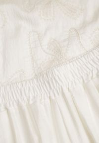 Born2be - Biały Rustykalny Komplet z Wiskozy i Lnu Spodnie i Bluzka z Haftem Acalerodia. Kolor: biały. Materiał: wiskoza, len. Wzór: haft #8