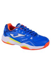 Buty do tenisa dla dzieci Joma Master 1000 Jr. Kolor: pomarańczowy, biały, wielokolorowy, niebieski. Materiał: materiał, syntetyk. Szerokość cholewki: normalna. Sport: tenis