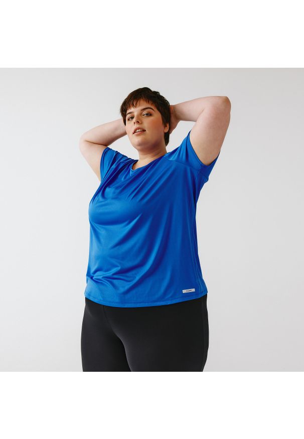 KALENJI - Koszulka do biegania damska Kalenji Dry. Kolor: niebieski. Materiał: materiał. Sport: fitness