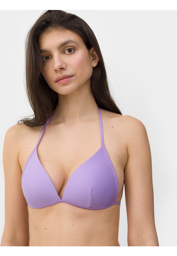 4f - 4F Góra od bikini z materiałów z recyklingu damska M. Kolor: fioletowy. Materiał: materiał