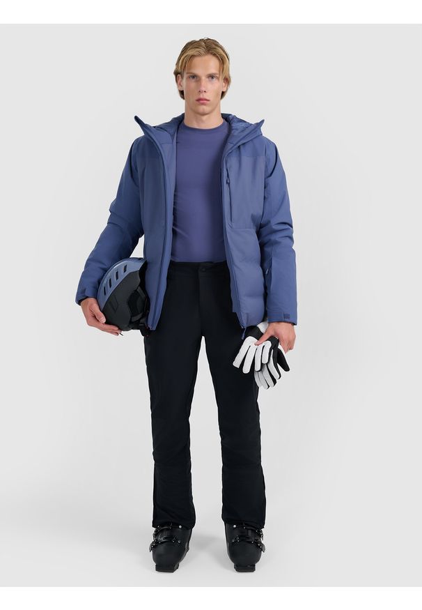 4f - 4F Kurtka narciarska membrana 10000 męska - granatowa L. Kolor: niebieski. Materiał: tkanina, poliester, materiał. Wzór: gładki. Sezon: zima