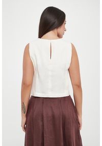 Marella - Top damski lniany Unione MARELLA MONOCHROME. Materiał: len #4
