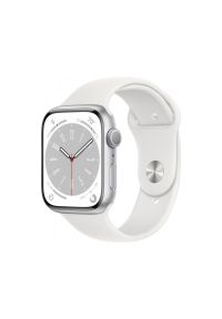 APPLE - Smartwatch Apple Watch 8 GPS 45mm Silver Alu Sport Biały (MP6N3). Rodzaj zegarka: smartwatch. Kolor: biały. Styl: sportowy #1