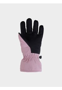 4F JUNIOR - Rękawice narciarskie Thinsulate© dziewczęce - pudrowy róż. Kolor: różowy. Materiał: materiał, syntetyk. Technologia: Thinsulate. Sport: narciarstwo