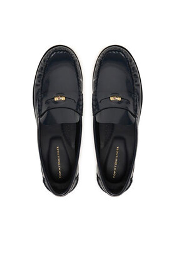 TOMMY HILFIGER - Tommy Hilfiger Mokasyny Hilfiger Penny Abrasivato FW0FW09323 Granatowy. Kolor: niebieski. Materiał: skóra