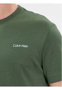 Calvin Klein T-Shirt Micro Logo Interlock K10K109894 Zielony Regular Fit. Kolor: zielony. Materiał: bawełna