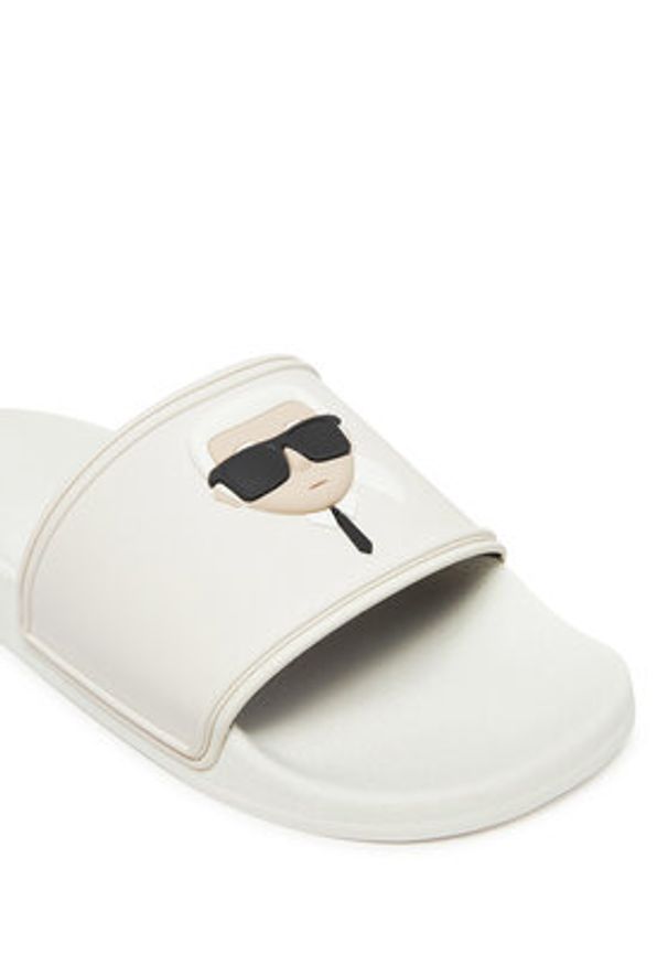 Karl Lagerfeld - KARL LAGERFELD Klapki KL70005 Biały. Kolor: biały. Materiał: skóra