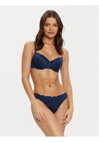 Hunkemöller Biustonosz z fiszbiną Marine 206322 Granatowy. Kolor: niebieski. Materiał: syntetyk #3