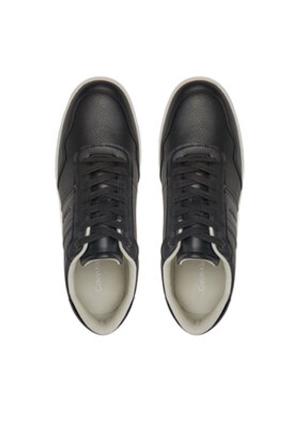 Calvin Klein Sneakersy Low Top Lace Up Logo HM0HM01653 Czarny. Kolor: czarny. Materiał: skóra