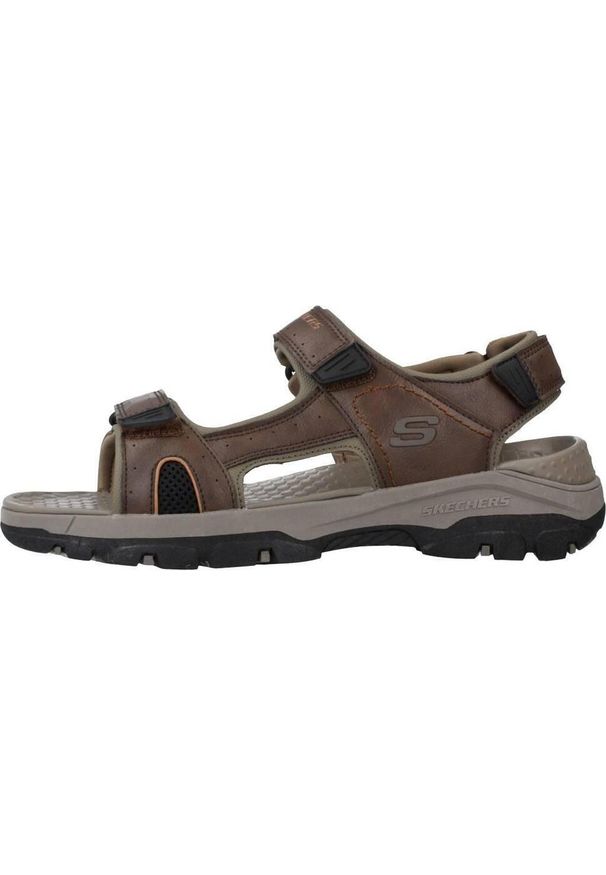 skechers - Sandały Skechers Model Tresmen - Hirano Kolor Brązowy. Kolor: brązowy. Materiał: syntetyk, tkanina, skóra. Sezon: lato