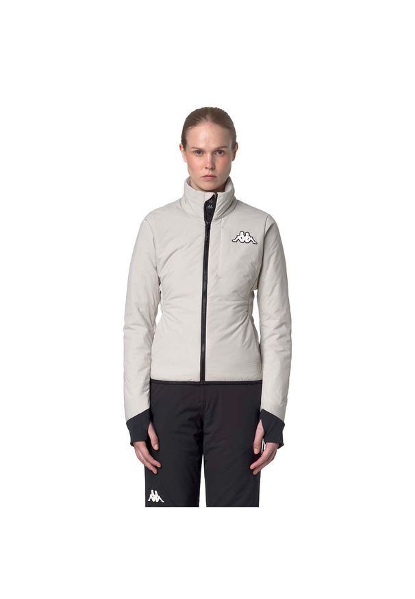 Polar damski zapinany na zamek Kappa 8cento 825. Kolor: beżowy, wielokolorowy, czarny. Materiał: polar. Sezon: zima. Sport: narciarstwo