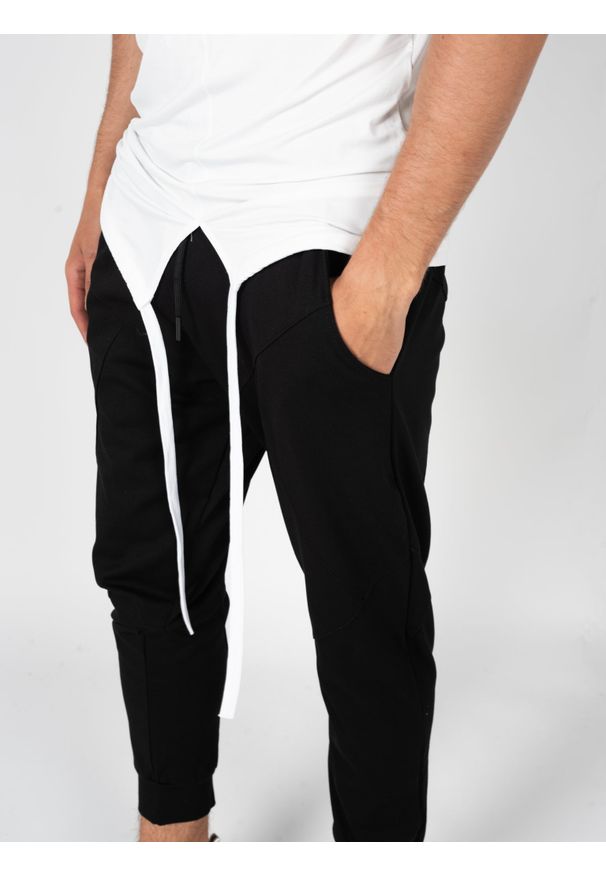 La Haine Inside Us Spodnie | 3M LM090 | Mężczyzna | Czarny. Okazja: na co dzień. Kolor: czarny. Materiał: wiskoza, poliamid, elastan. Styl: casual