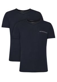 Emporio Armani Underwear Komplet 2 t-shirtów EM000392 AF10779 MB143 Granatowy Regular Fit. Kolor: niebieski. Materiał: bawełna
