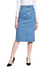 Lee - LEE THELMA SKIRT DAMSKA SPÓDNICA JEANSOWA CLEAN CALLIE L38EGAZE. Materiał: jeans