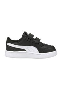 Buty do chodzenia dla dzieci Puma Shuffle JR. Zapięcie: rzepy, sznurówki. Kolor: biały, czarny, wielokolorowy. Materiał: syntetyk, materiał. Szerokość cholewki: normalna. Sport: turystyka piesza