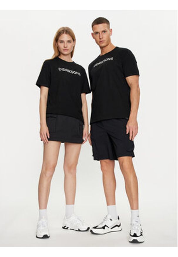 Didriksons T-Shirt Harald 505551 Czarny Regular Fit. Kolor: czarny. Materiał: bawełna
