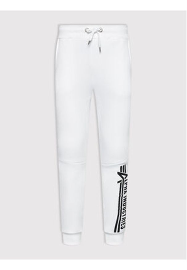 Alpha Industries Spodnie dresowe Jogger 118364 Biały Regular Fit. Kolor: biały. Materiał: dresówka, bawełna