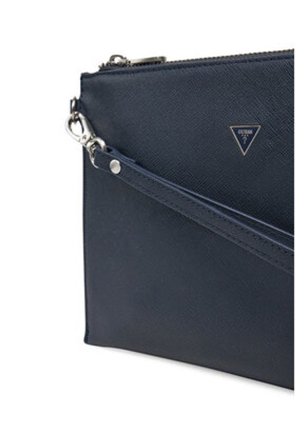 Guess Saszetka PMBASA P5235 Granatowy. Kolor: niebieski. Materiał: skóra