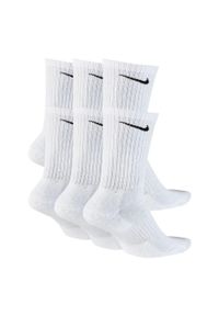 Nike - Skarpety Unisex Adult Everyday Cushioned (zestaw 6 Sztuk). Kolor: biały. Sport: turystyka piesza