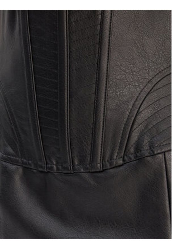 BARDOT - Bardot Spódnica z imitacji skóry Henley 60225SB Czarny Slim Fit. Kolor: czarny. Materiał: skóra