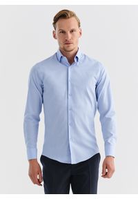Pako Lorente - PAKO LORENTE – Gładka elegancka koszula męska w kolorze błękitnym. Typ kołnierza: kołnierzyk klasyczny. Kolor: niebieski. Materiał: bawełna. Długość rękawa: długi rękaw. Długość: długie. Wzór: gładki. Styl: elegancki #4