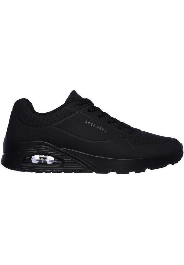 skechers - Buty do chodzenia męskie, Skechers Uno-Stand On Air. Zapięcie: sznurówki. Kolor: czarny. Materiał: materiał, syntetyk, tkanina. Szerokość cholewki: normalna. Sport: turystyka piesza