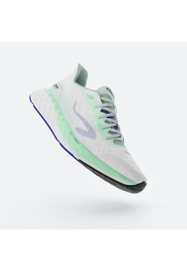 KIPRUN - Buty do biegania męskie Kiprun KS900 Light. Kolor: zielony, biały, niebieski, wielokolorowy. Materiał: materiał. Szerokość cholewki: normalna. Wzór: geometria. Sport: fitness