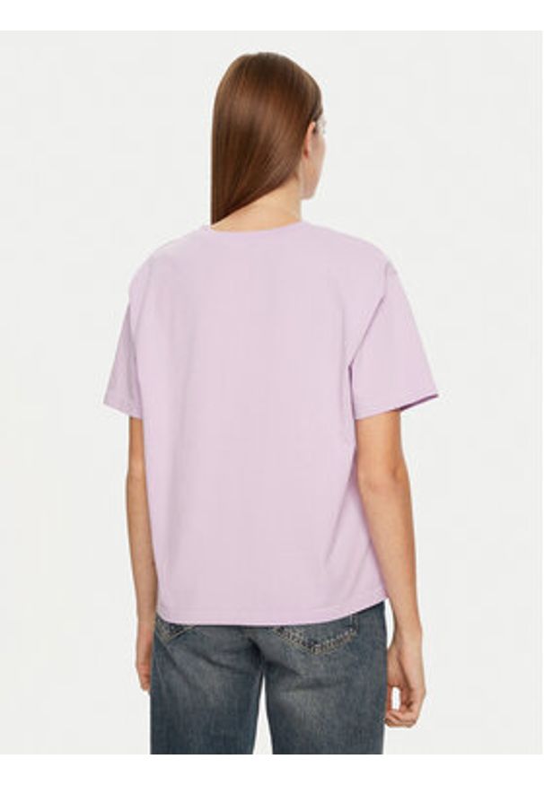 AMERICAN VINTAGE - American Vintage T-Shirt Fizvalley FIZ02AH24 Fioletowy Loose Fit. Kolor: fioletowy. Materiał: bawełna. Styl: vintage