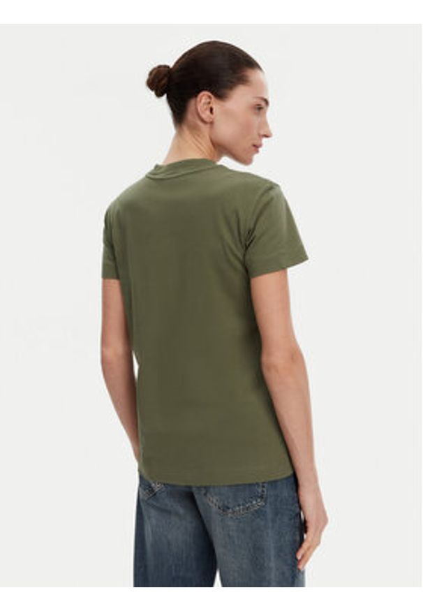 Pinko - PINKO T-Shirt Trapani 105050 A2D8 Khaki Regular Fit. Kolor: brązowy. Materiał: bawełna