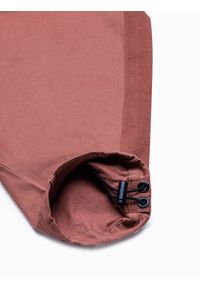 Ombre Clothing - Spodnie męskie joggery P893 - ceglaste - XL. Kolor: czerwony. Materiał: elastan, bawełna. Wzór: aplikacja #5