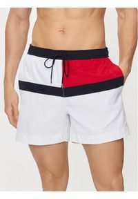TOMMY HILFIGER - Tommy Hilfiger Szorty kąpielowe UM0UM03259 Biały Regular Fit. Kolor: biały. Materiał: syntetyk