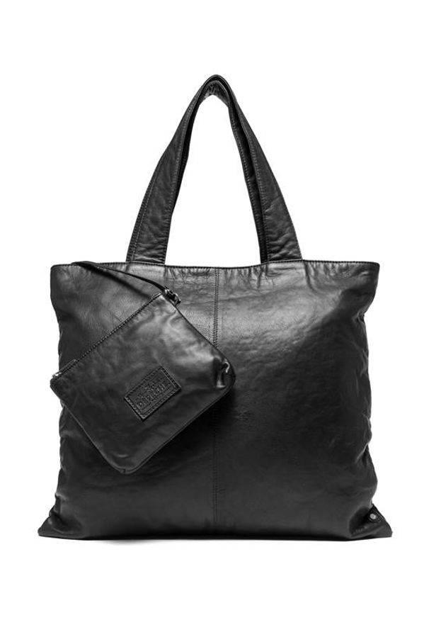 DEPECHE. Skórzana torebka z saszetką Czarny female czarny. Kolor: czarny. Materiał: skórzane. Styl: elegancki, vintage