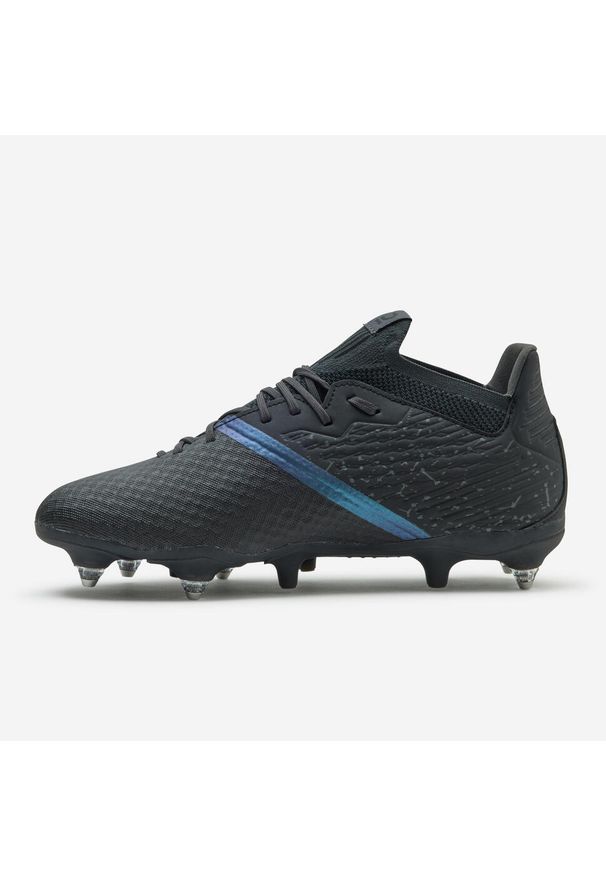 KIPSTA - Buty piłkarskie Kipsta Viralto III 3D Airmesh SG. Kolor: czarny, szary, wielokolorowy. Materiał: dzianina, mesh, zamsz. Szerokość cholewki: normalna. Sport: piłka nożna