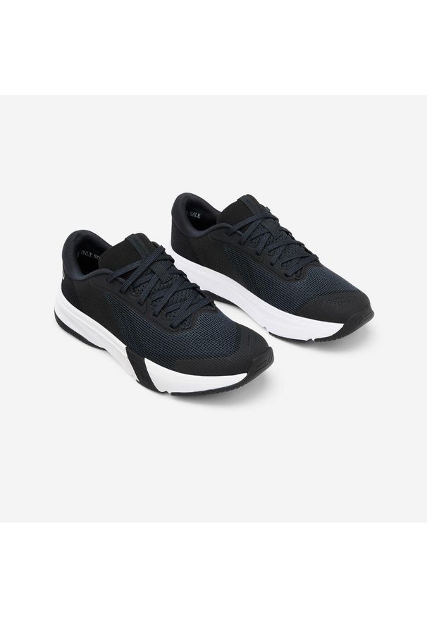 DOMYOS - Buty fitness damskie Energy. Kolor: czarny, wielokolorowy, biały. Materiał: kauczuk. Sport: fitness