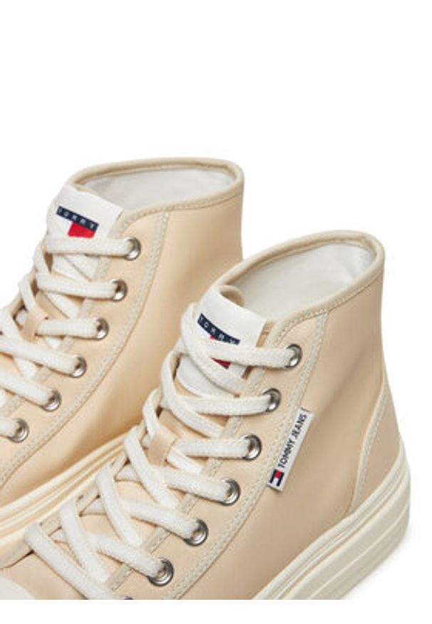 Tommy Jeans Trampki Foxing EN0EN02704 Beżowy. Kolor: beżowy. Materiał: materiał