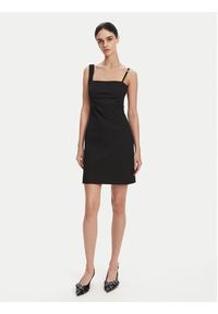 Hugo - HUGO Sukienka codzienna Kutari 50530172 Czarny Slim Fit. Okazja: na co dzień. Kolor: czarny. Materiał: syntetyk. Typ sukienki: proste. Styl: casual #5