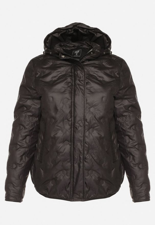 Born2be - Czarna Pikowana Kurtka Przejściowa z Kapturem Arivitte. Okazja: na co dzień. Typ kołnierza: kaptur. Kolekcja: plus size. Kolor: czarny. Materiał: jeans. Styl: elegancki, casual