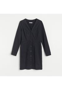 Reserved - Dopasowana sukienka mini - Czarny. Kolor: czarny. Długość: mini #1