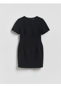 Reserved - Sukienka mini - czarny. Kolor: czarny. Materiał: tkanina, bawełna. Długość: mini