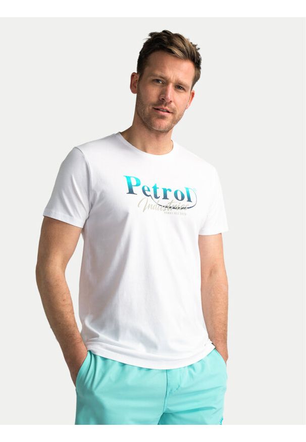 Petrol Industries T-Shirt M-1040-TSR634 Biały Regular Fit. Kolor: biały. Materiał: bawełna