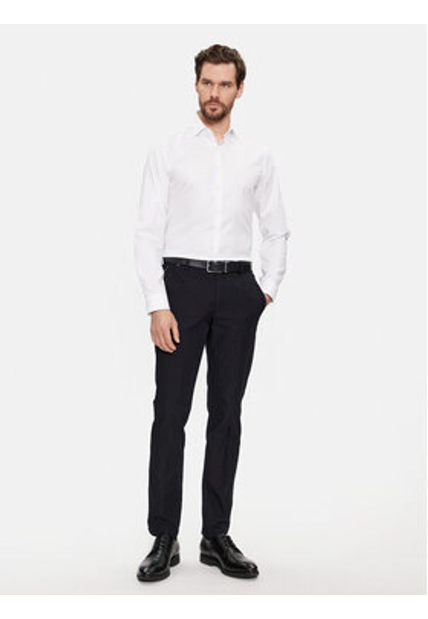 Calvin Klein Koszula K10K108426 Biały Slim Fit. Kolor: biały. Materiał: bawełna