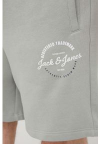 Jack & Jones szorty męskie kolor szary. Okazja: na co dzień. Kolor: szary. Wzór: nadruk. Styl: casual #4