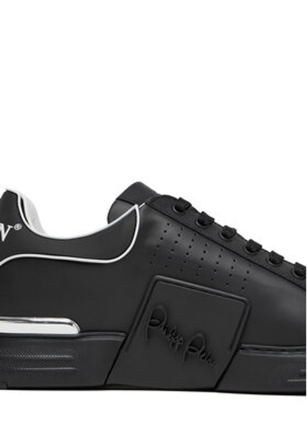 Philipp Plein - PHILIPP PLEIN Sneakersy Top Hexagon PAES USC0775 PLE005N Czarny. Kolor: czarny. Materiał: skóra