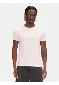 Tommy Jeans T-Shirt DM0DM04411 Różowy Slim Fit. Kolor: różowy. Materiał: bawełna