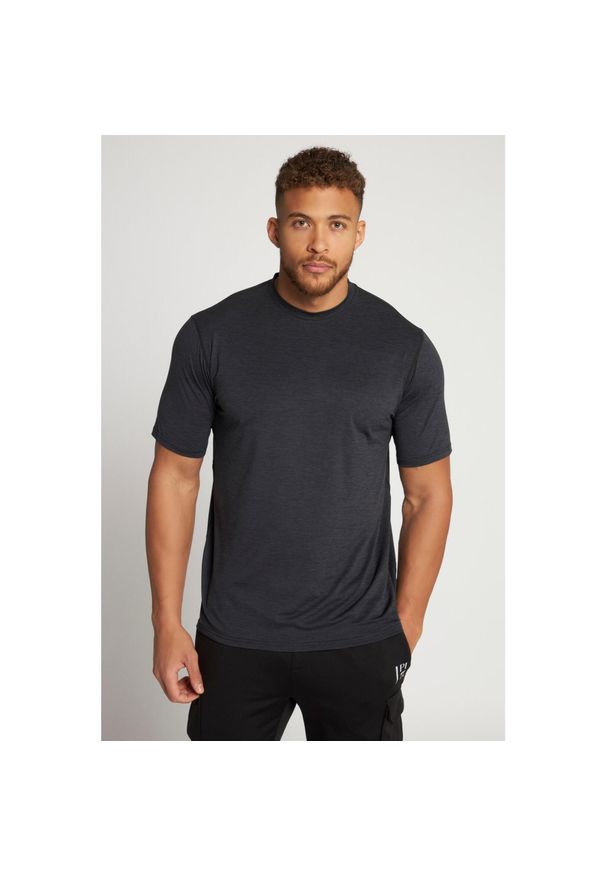 JAY-PI - Męski T-shirt QuickDry Odzież fitness krótki rękaw. Kolekcja: plus size. Kolor: szary. Materiał: elastan, poliester, materiał. Długość rękawa: krótki rękaw. Długość: krótkie. Sport: fitness