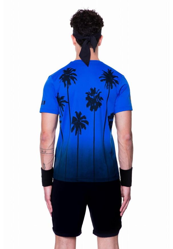 HYDROGEN - Koszulka tenisowa męska z krótkim rękawem Hydrogen Palm tech tee. Kolor: czarny, niebieski, wielokolorowy. Długość rękawa: krótki rękaw. Długość: krótkie. Sport: tenis