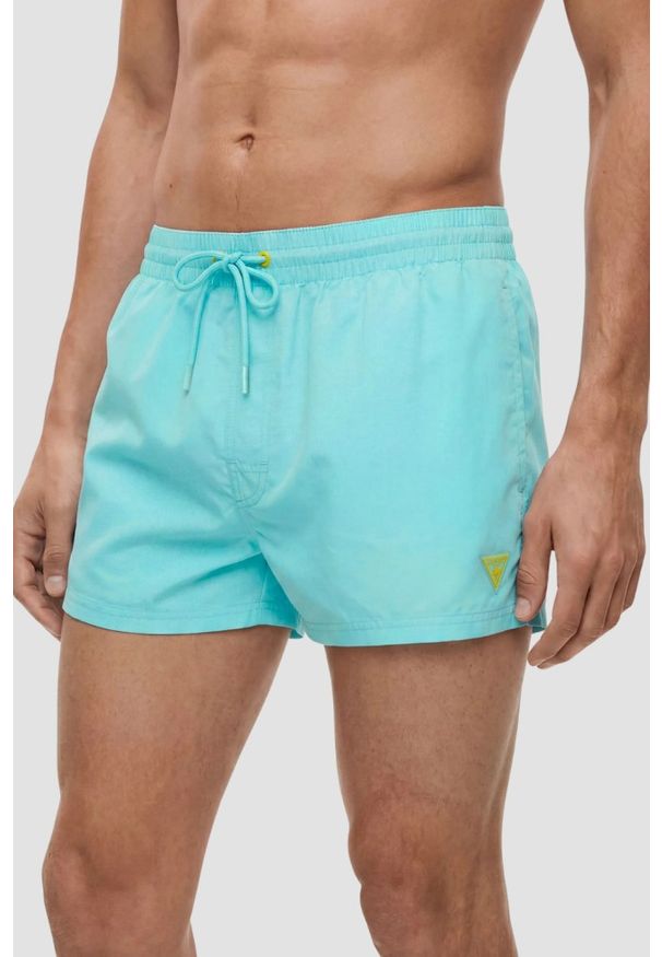 Guess - GUESS Niebieskie którkie męskie kąpielówki New Basic, Rozmiar XL. Kolor: niebieski