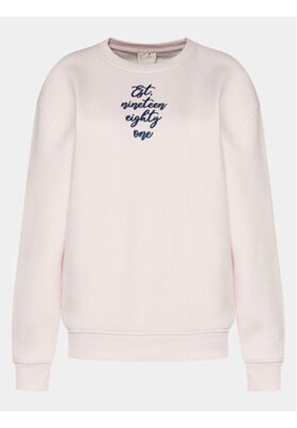 Guess Bluza Destiny W4RQ10 K9Z21 Różowy Regular Fit. Kolor: różowy. Materiał: bawełna, syntetyk