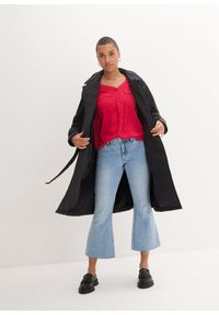 bonprix - Bluzka z wiskozy z dekoltem w serek, długi rękaw. Typ kołnierza: dekolt w serek. Kolor: czerwony. Materiał: wiskoza. Długość rękawa: długi rękaw. Długość: długie #2